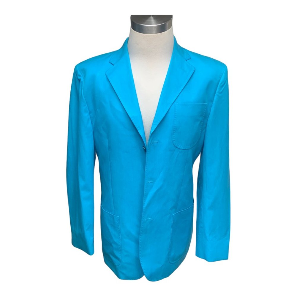 KENYON RIDGE Indelible‎ Impressions Silk Cotton Blend Single Breasted Blazer